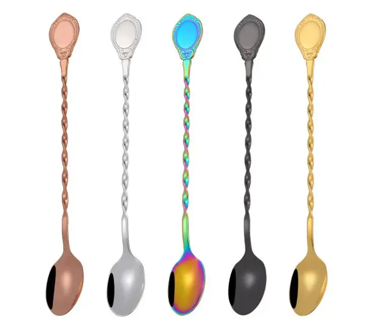 売却 クリエイティブスパイラルロングハンドルバー攪拌スプーン 304 ステンレス鋼混合カクテルスプーンバーテンダーバーツール送料無料 SN2260