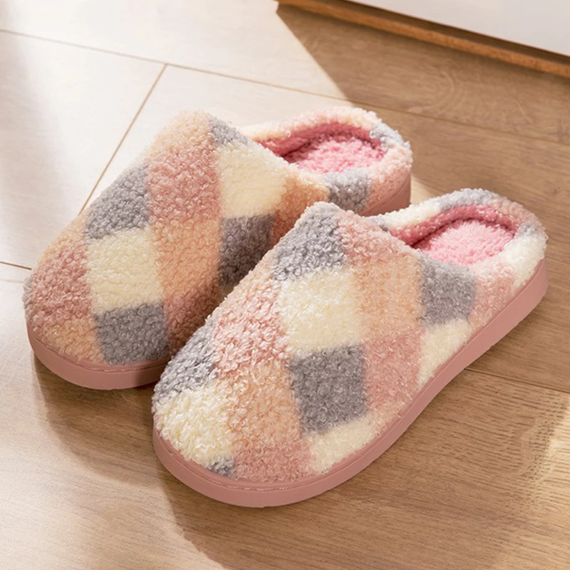 

Winter Warm Women Slippers Non-Slip Home Slippers Fashion Fur Warm Slippers For Women Men Comfortable Women Shoe Female Footwear