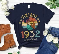vintage 1932 original parts tshirt african american women with mask 89th birthday color customized direct mail gift harajuku