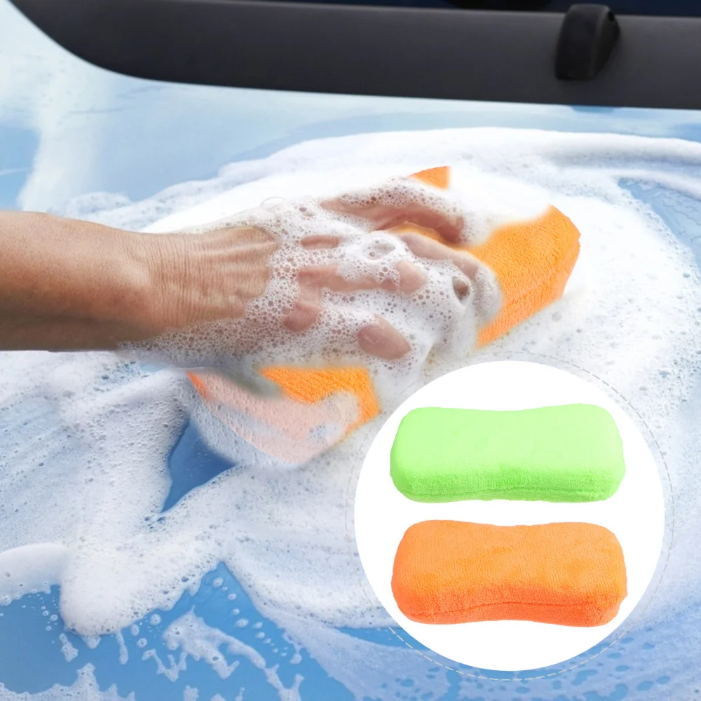 

2pcs 8-shaped Coral Fleece Car Wash Sponge Tools Absorbable Car Cleaning Tool
