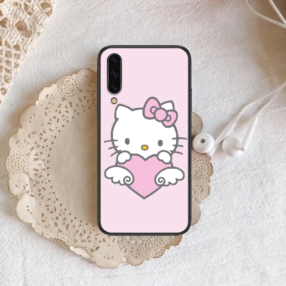 

Pink kitty cat Phone Case Cover For Samsung Galaxy A10 A11 A20 E A21 A30 A40 A41 A50 A51 A70 A71 A81 S 4G 5G black Cover Trend