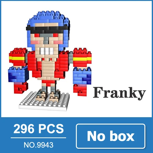 Franky no box One Piece Ван Пис фигурки из аниме Луффи Эйс Нами Зоро Чоппер Санджи Робин фигурки аниме игрушка мини конструктор подарок для детей парень - Цвет: Franky no box
