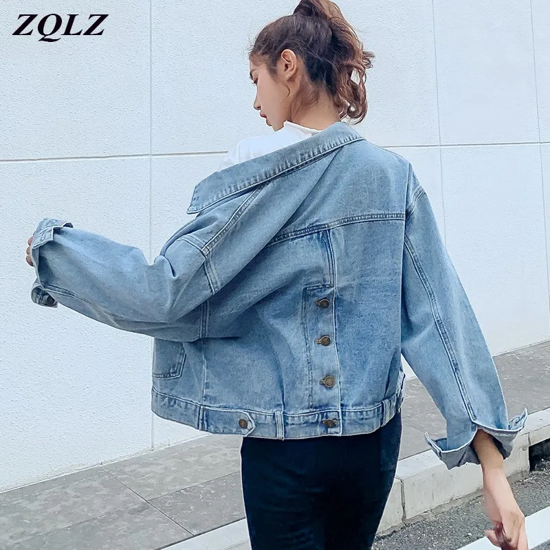 Женская джинсовая куртка ZQLZ осенняя уличная Свободная в винтажном стиле на весну