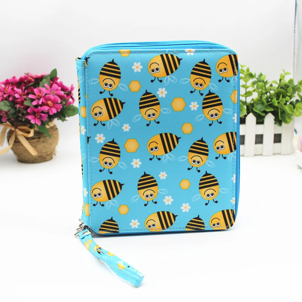 

120 Holds Floral Eyebrow Pencil Storage Cosmetic Bag Large Capacity Zipper Travel Makeup Case Toiletry Bag Pencil Case Pen Bag