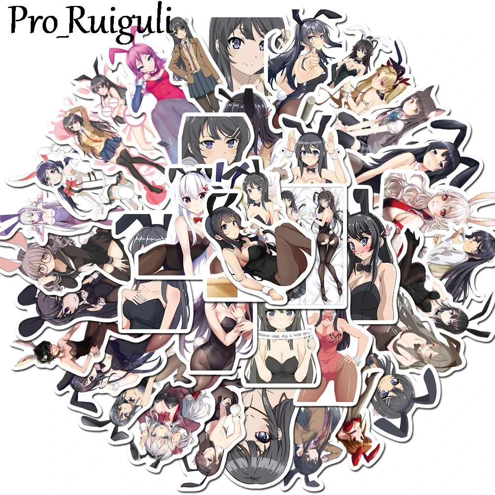 50pcs Cartoon Sexy Rabbit girls Stickers paster characters anime decals scrapbooking phone laptop waterproof decoration | Дом и сад