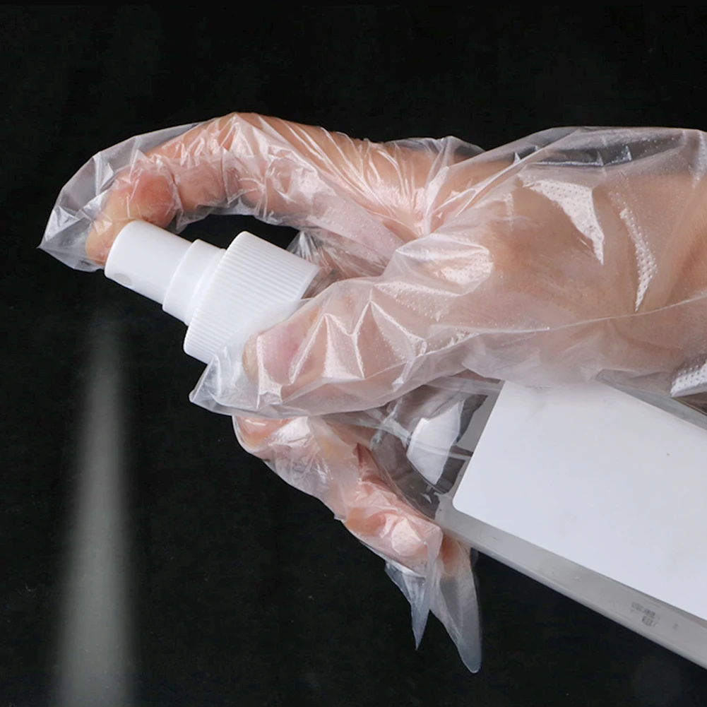 100 шт пластиковые одноразовые прозрачные перчатки для детской еды ресторана