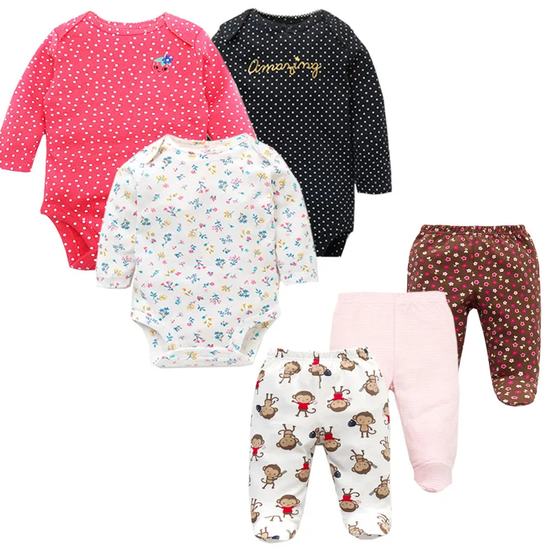 Style 15 6 шт./лот; комплекты модной одежды для малышей; хлопковые комбинезоны с длинными рукавами для новорожденных и малышей+ штанишки для малышей; одежда для маленьких мальчиков и девочек - Цвет: Style 15