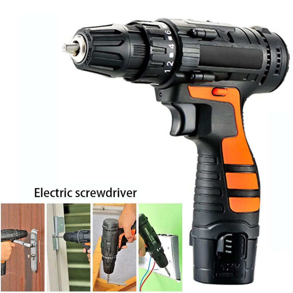 

12V Electric Screwdriver Cordless Drill USB Rechargeable Strong Torque Household For Assembling 1.3Ah Ergonomic Multifunctional