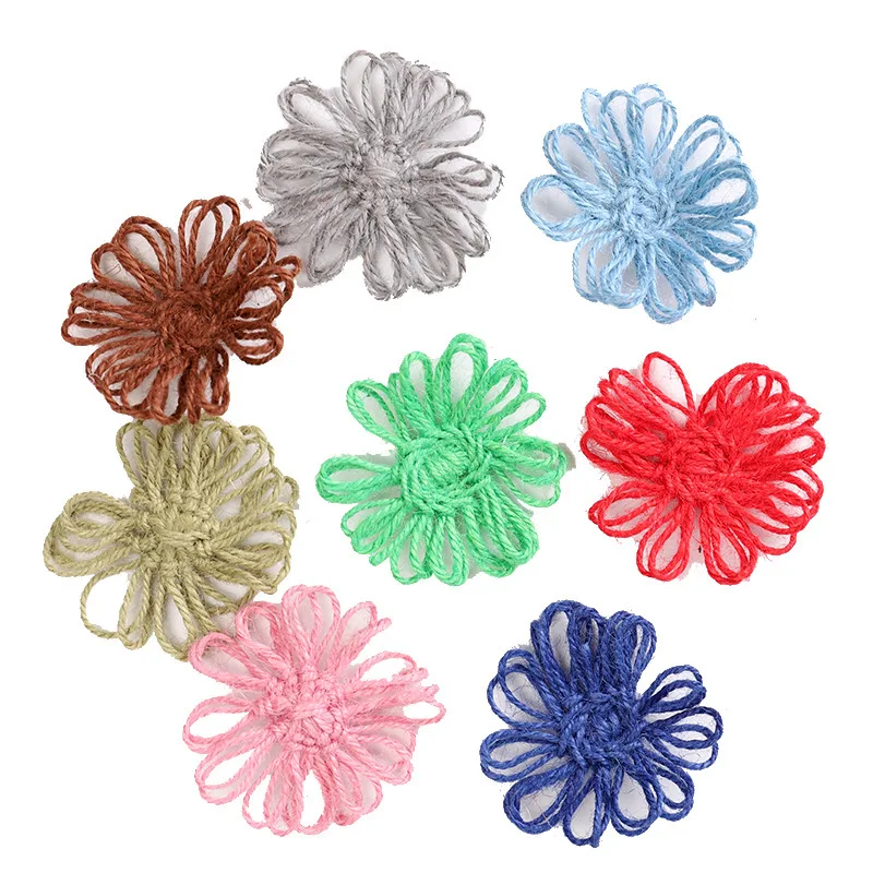 

2PCS 7cm Natural Burlap Flowers Handmade Burlap Flowers for Wedding Decoration and Floral Crafts Making