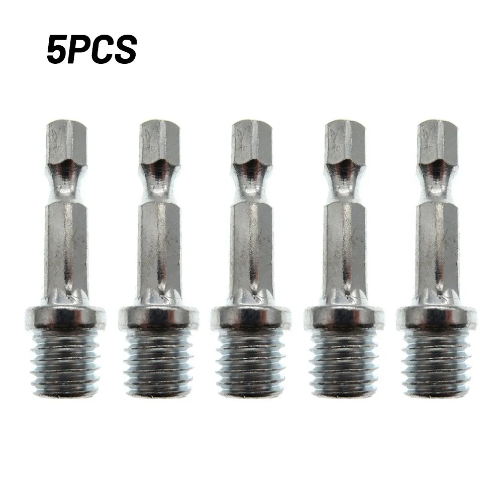 

5Pcs 1/4 Hexagon Connecting Rod Drill Chuck Thread Drill Adapter ​For Polishing Spindle Nut ​Polisher Connecting Rod