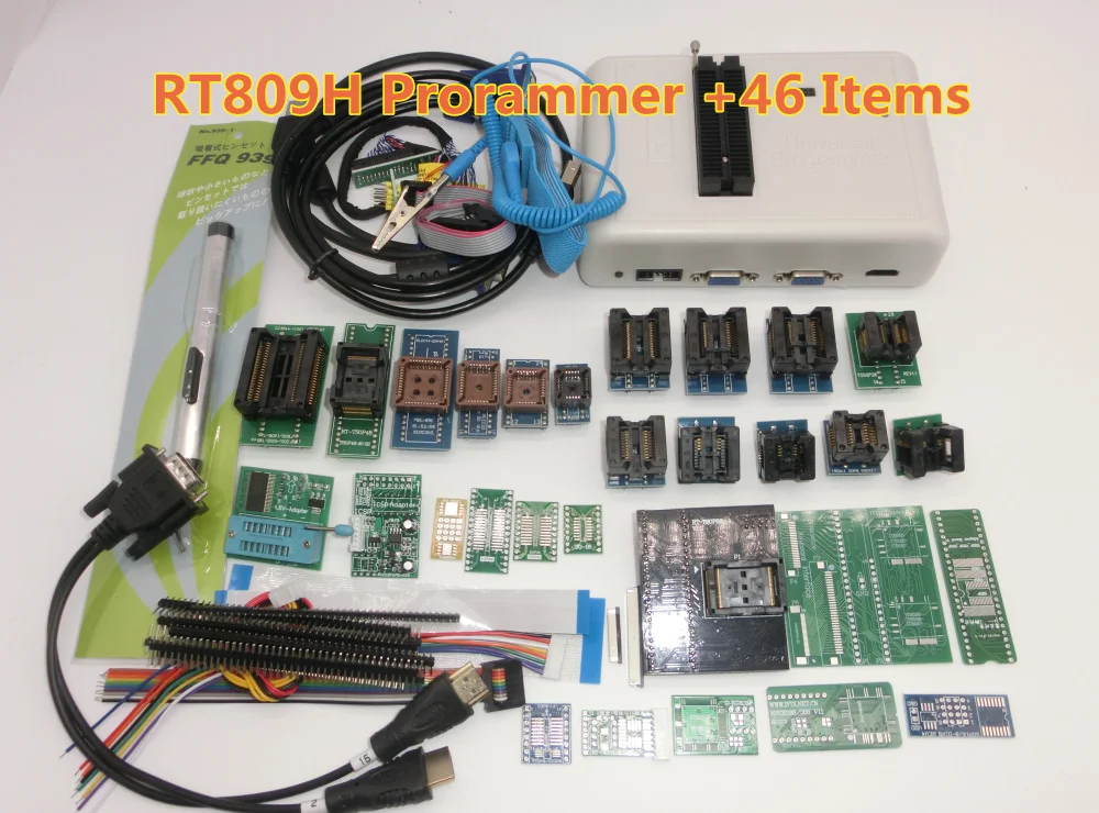 RT809H emmc-nand вспышка чрезвычайно быстрый Универсальный программатор+ 39 деталей+ кабель EDID с кабелями EMMC-N