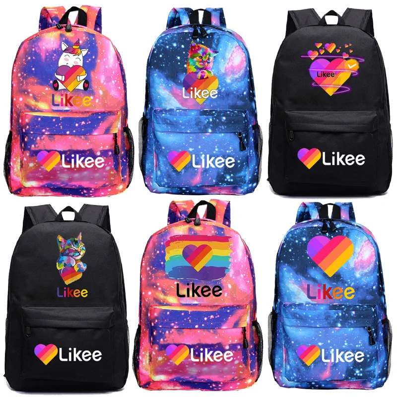 

Likee Print Backpack Kids School bag Casual Travel Bagback Children Teens LIKEE Video App Knapsack boys girls Laptop Rucksack