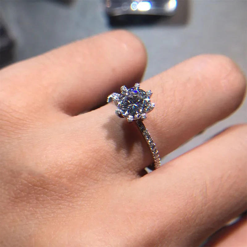 18K 750Au Золотое кольцо Moissanite алмазное кольцо обручальное кольцо D Цвет VVS с национальным сертификатом 01