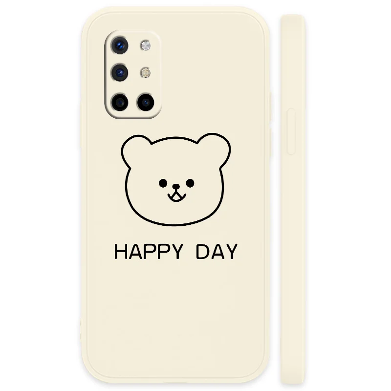 

Bear Avatar Camera Lens Protect Case For Oneplus 8t 9 9pro 9r pro Square Ultra Thin Shockproof Soft Liquid Silicone Phone Cover