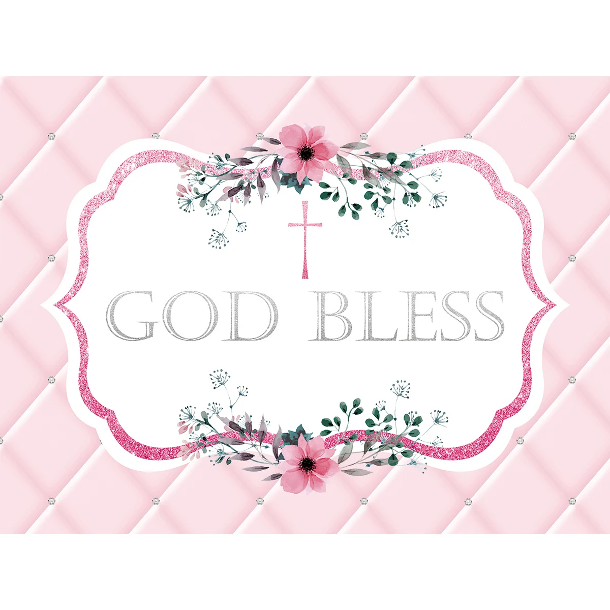 Фон Allenjoy God Bless тканевые цветы листья фотобудка Святого Причастия печатные