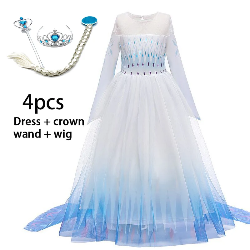

Girls Dress Summer 2 Elsa Cosplay Princess Dress Kids Dresses For Girls Carnival Party Children Clothing vestidos 2 8 10 12 Year