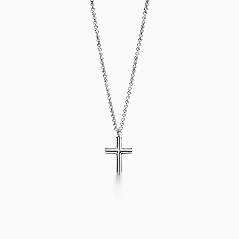 

1:1 TiffonS925 European And American Classic Exquisite Simple Glossy Cross Necklace, Luxurious Holiday Gift For Valentine's Day