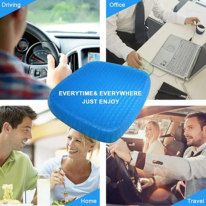 

Cooling TPE Gel Seat Cushion Relieve Fatigue Coccyx Pain Alleviate Memory Foam Thicken Elastic