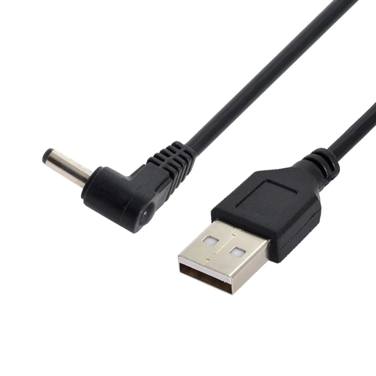 

Chenyang Right Angled 90 Degree 3.5mm 1.35mm DC power Plug Barrel 5v to USB 2.0 Male Cable 100cm
