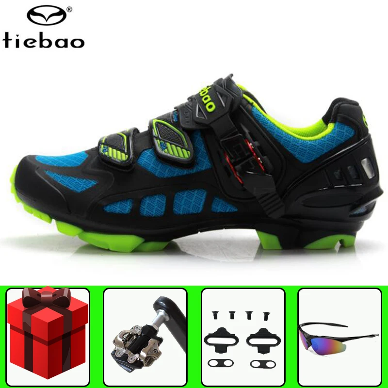 

Tiebao Cycling Shoes men Sapatilha Ciclismo MTB Spd pedals set Professional Bike Self-Locking Shoes Breathable Bicycle sneakers