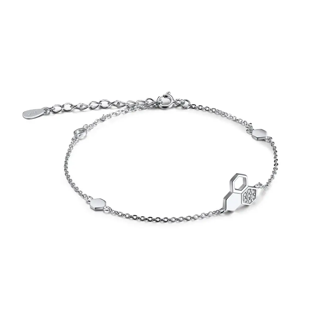 SB32 ORSA JEWELS 925 Браслеты стерлингового серебра для Для женщин сердечными амулетами AAA ослепительно CZ Женская мода вечерние ювелирные изделия подарок ASB02 - Цвет камня: SB32