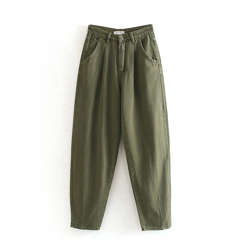 ZA Women's Loose Tooling Pants 2019 Autumn and Winter New Elastic Waist High Trousers England Wild Sports | Женская одежда