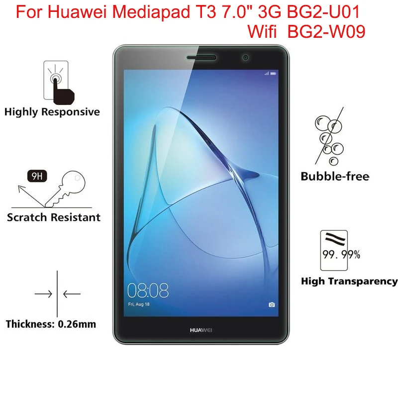 Закаленное стекло для Huawei Mediapad T3 7 0 дюйма 3G BG2-U01 Защита экрана Wi-Fi BG2-W09 9H защитная