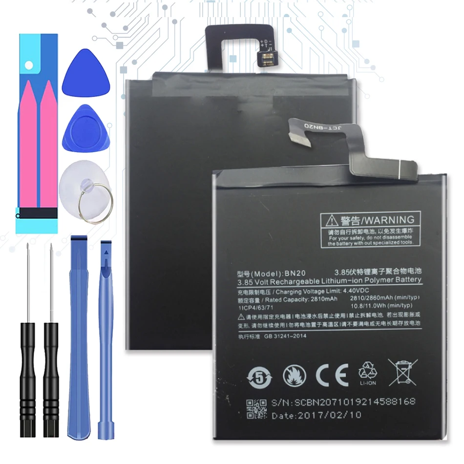 

BN20 Replacement Battery For Xiaomi Xiao Mi 5C M5C Battery BN 20 BN-20 2860mAh with Track Code