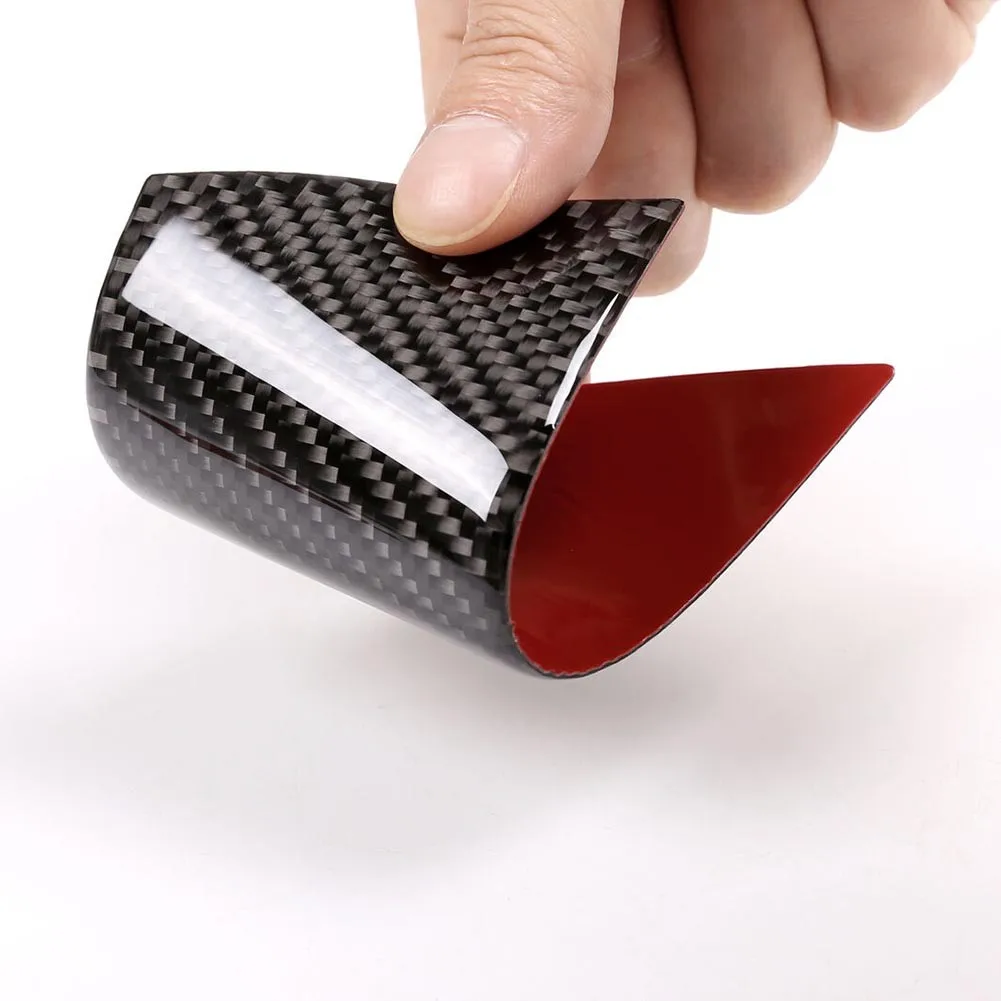 Fitting Panel Trim Stickers 2PCS Carbon Fiber Inner Door Nice Parts Real
