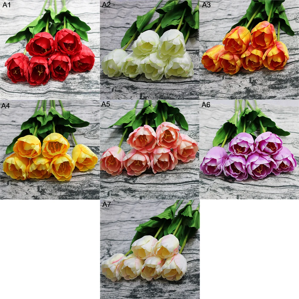 

10pcs Artificial Tulip Flowers Bouquet Simulation Flowers For Home Wedding Party Decoration Photography Props