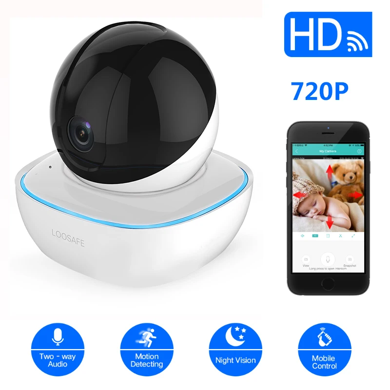 LOOSAFE беспроводной видео наблюдения детский монитор HD мини CCTV цветная камера безопасности с детектором движения безопасности IP камера