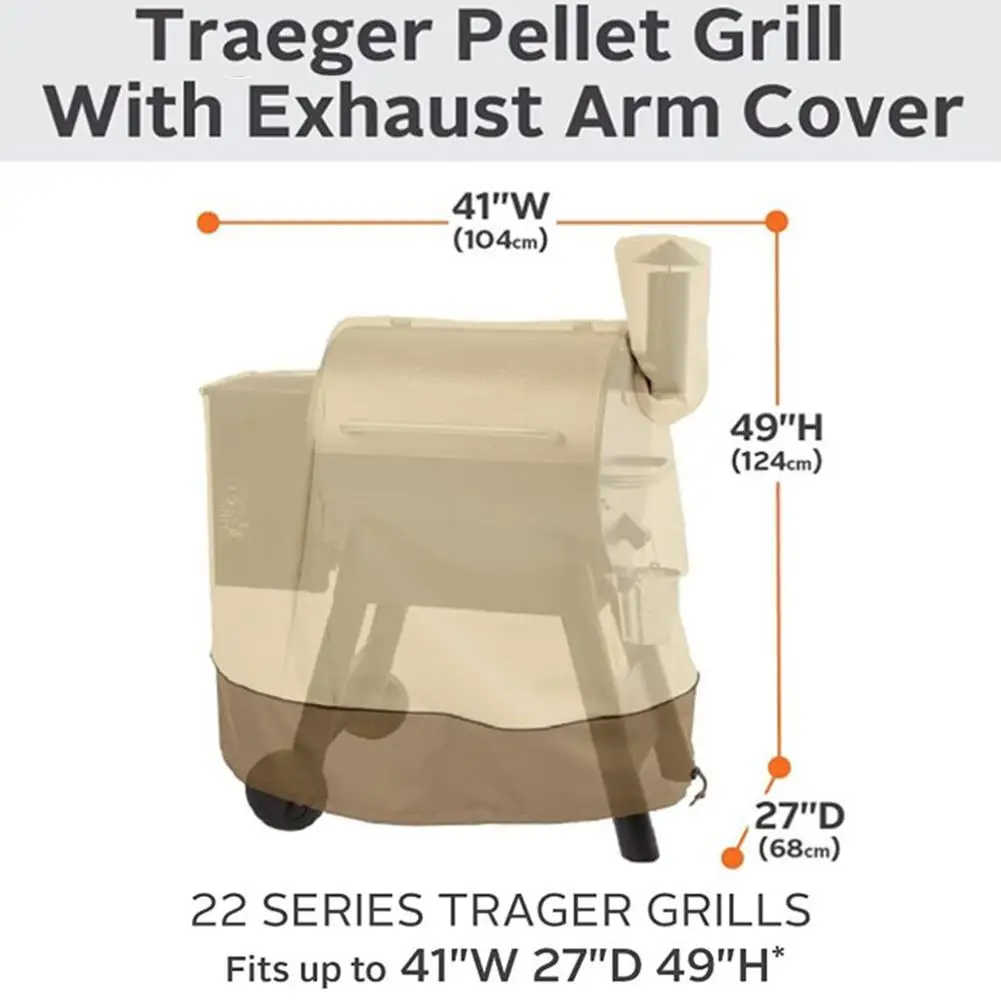 

Outdoor BBQ Grill Grill Cover 104*68.5*124cm 800g 420D Oxford Cloth Storage Bags Rain And UV Protection Barbecue Protector