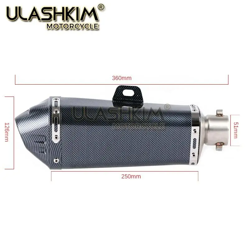 

Motorcycle Exhaust Muffler Pipe Link Pipe Carbon Fiber Exhaust Slip on Escape FOR HONDA NC700 NC750 NC750X 2012-2017
