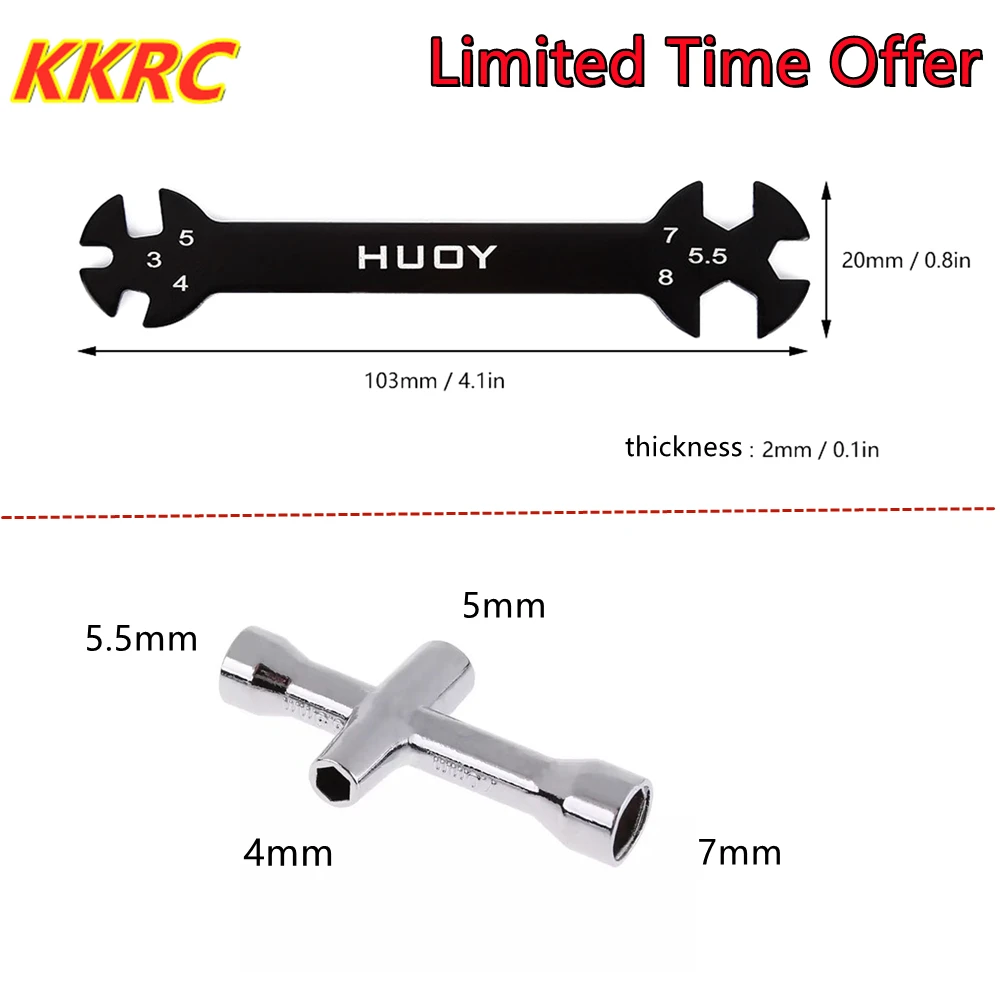 

RC Car Tool Nut Screw Wrench Cross Wrench Hex Socket Repair Tool for HSP Traxxas Trx4 Tamiya HPI Kyosho D90 Axial SCX10 Arrma