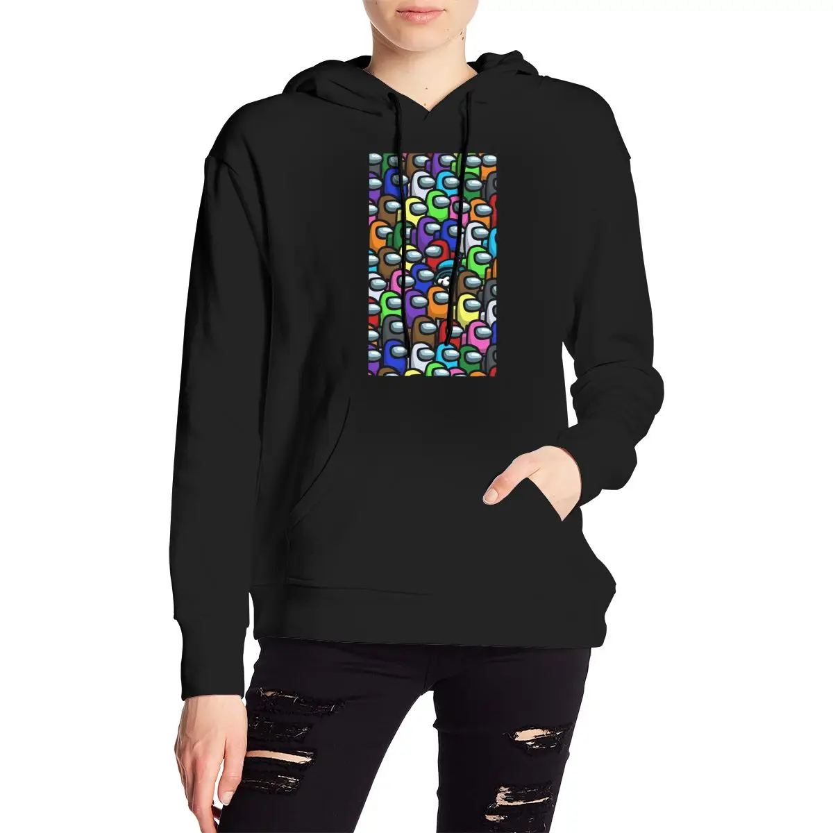 

Hot Game Kawaii novelty Print hoody 90s Women Crop Top Impostor Sus Sussy Amogus hoodie Tops Streetwear