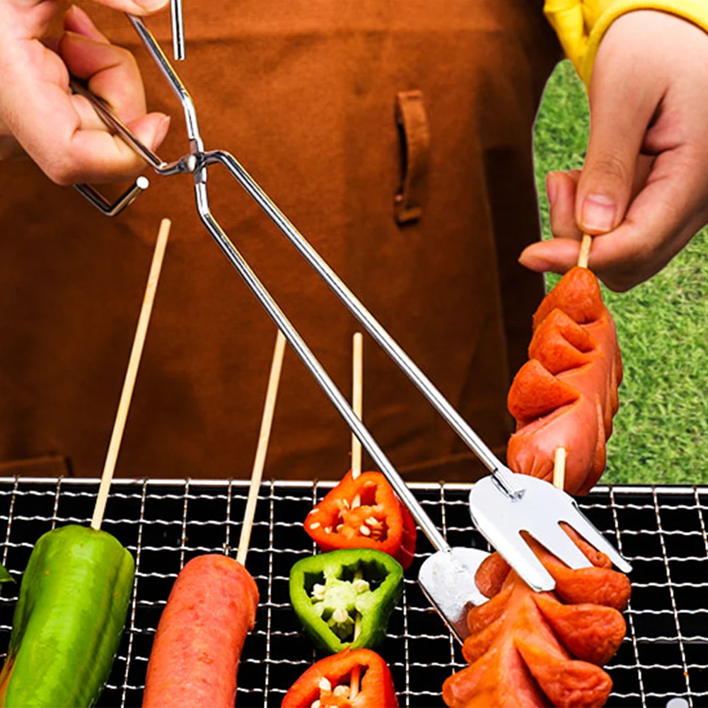 

2PCS BBQ Grilling Scissor Tong Salad Bread Serving Tong Non-Stick Kitchen Barbecue Grilling Cooking Tong Kitchen Accessories