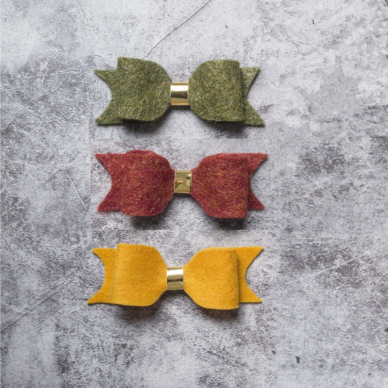 Шерстяная заколки для волос из фетра темно-фиолетового Королевского синего