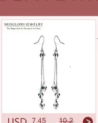 Neoglory, имитация жемчуга, кристалл, стразы, синяя Длинная кисточка, сердце, любовь, висячие серьги-капли в подарок, ювелирные изделия, 2020New He1 B1