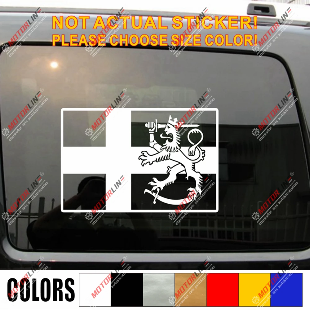 

Finland Flag Suomi Lion Decal Sticker Car Vinyl pick size Finnish no bkgrd
