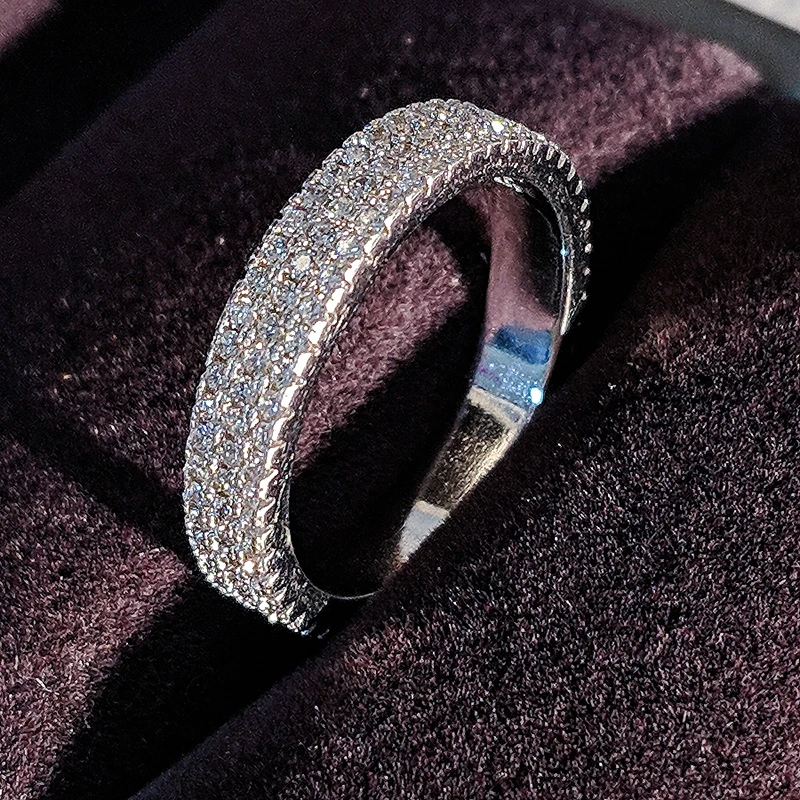 Твердые Настоящее 925 стерлингового серебра полный круг циркониевый браслет