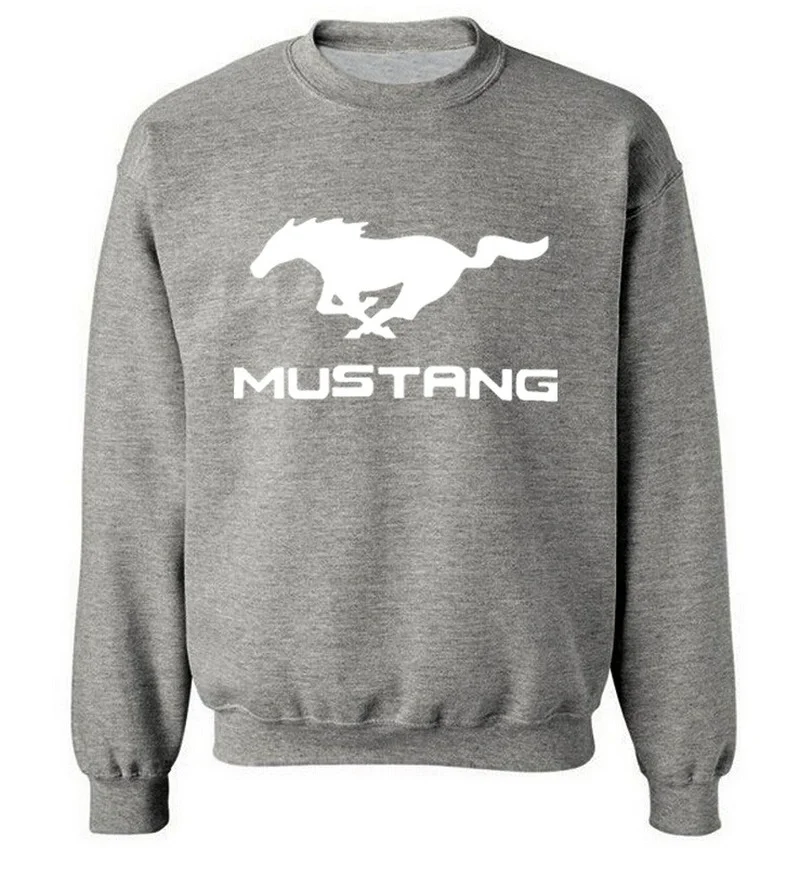 

New Fashion Cotton Men Hoodies Mustang Car Logo Print Fleece O-Neck pullover Sweatshirts HipHop Harajuku Streetwear Men Clothing
