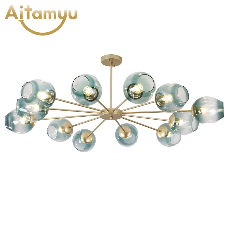 Современные стеклянные люстры светильник Скандинавская столовая кухонный