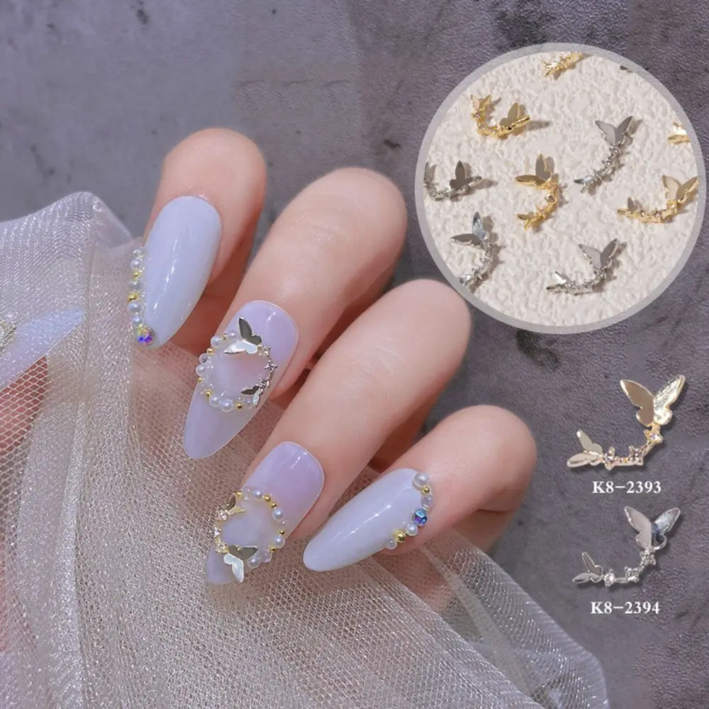 

Japanese Fairy Butterfly Nail Art Diamond Jewelry Zircon Light Luxury Nail Decoration Metal Butterfly Nail Accessories