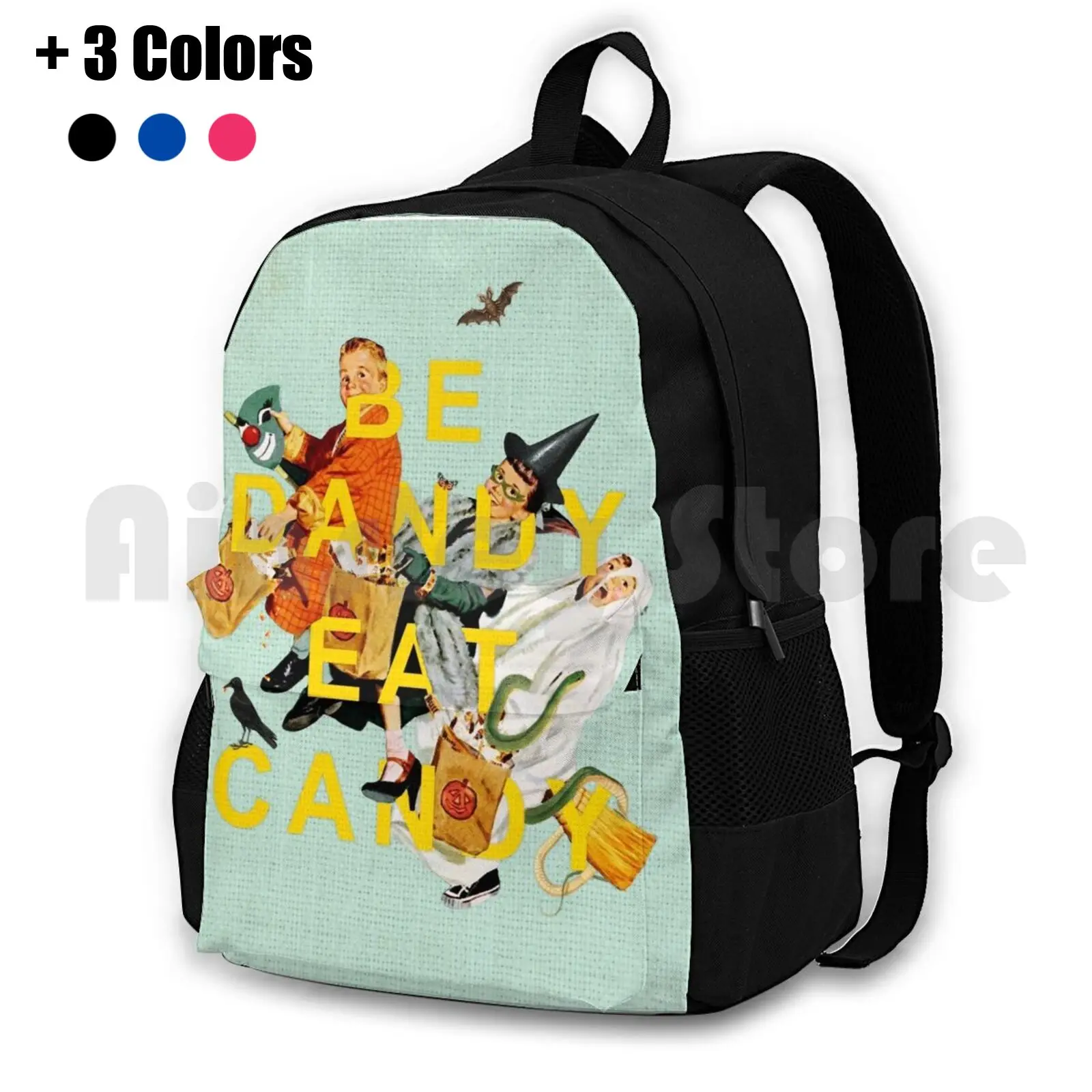

Be Dandy Eat Candy Outdoor Hiking Backpack Waterproof Camping Travel Dandy Candy Halloween Holiday Treats Tricks Kids Children
