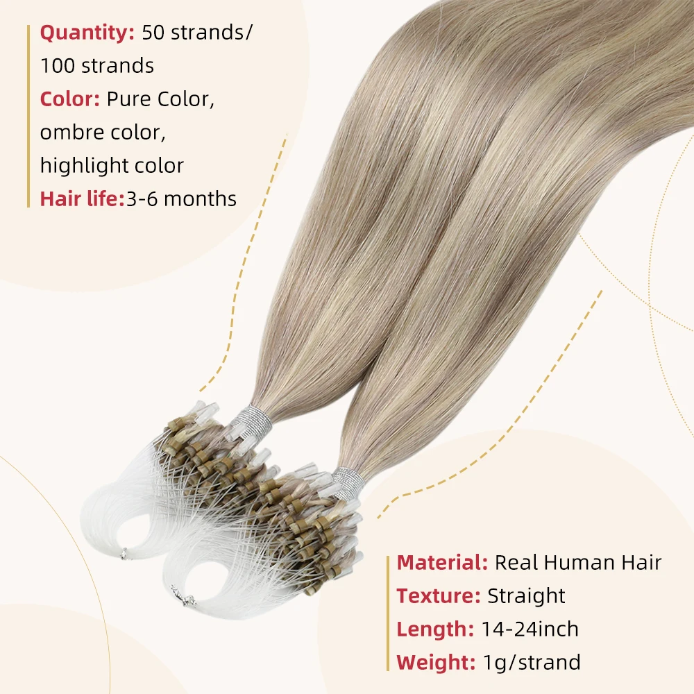 Наращивание волос Moresoo с микропетлями человеческие волосы холодного