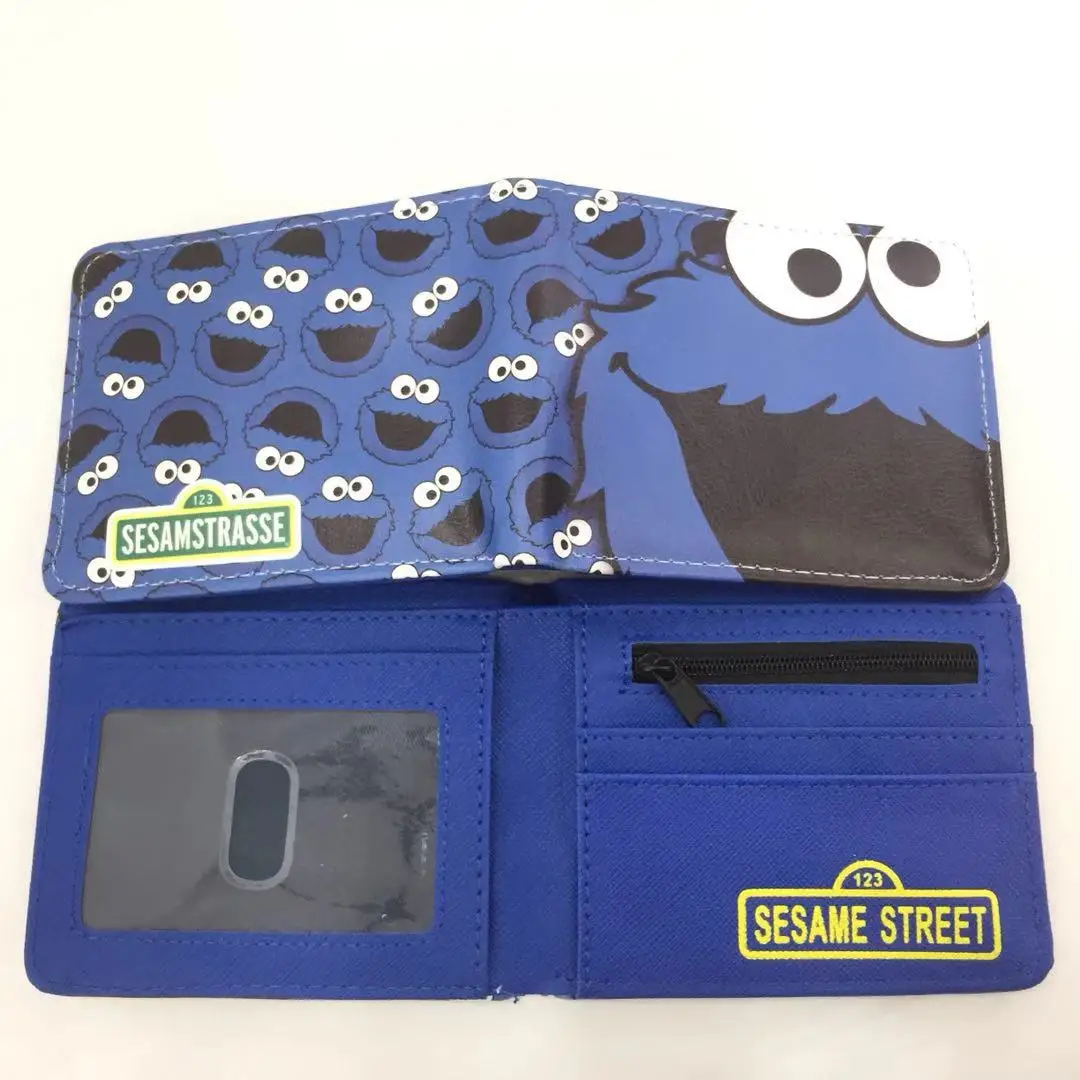 Модный мультяшный кошелек с персонажами аниме Улица Сезам кожаный для монет