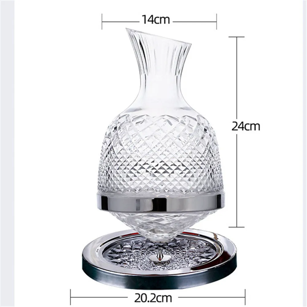 

140*240mm 1500ml Glass Rotating Tumbler Wine Decanter Glass Gyro decanter