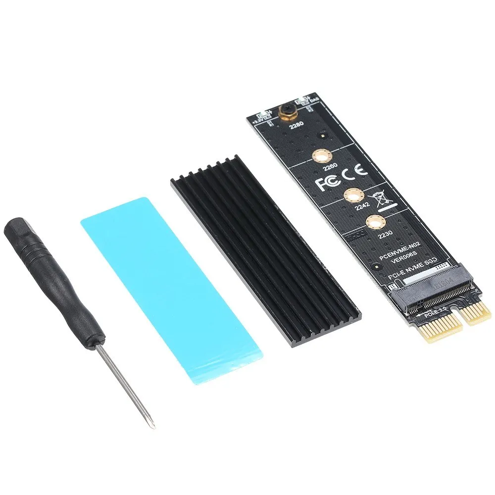 PCI-E to NVME M.2 Adapter Card with Heat Sink and Thernal Pad SSD Reader Supporting 2230/2242/2260/2280 | Компьютеры и офис