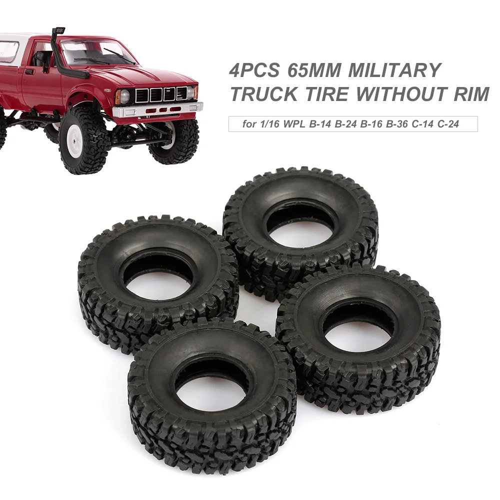4 шт RC автомобиль 65 мм шины для военного грузовика без обода 1/16 WPL B 14 24 16 36 C