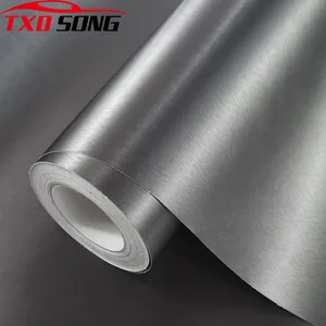 Серая алюминиевая кисть, виниловая пленка, автомобильная наклейка, алюминиевая виниловая пленка, алюминиевая кисть, автомобильная наклейка для автомобиля